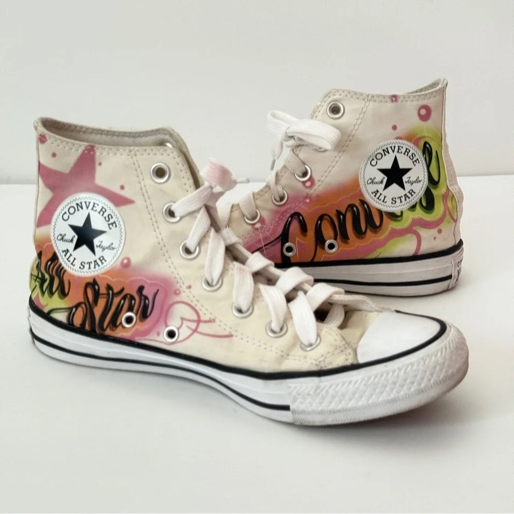 Chuck Taylor All Star Converse Airbrush Graffiti Size Women 7 | Men 5 - Picture 2 of 13